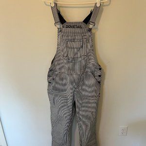 Dovetail Freshley women's overalls black and white size 12, inseam 30